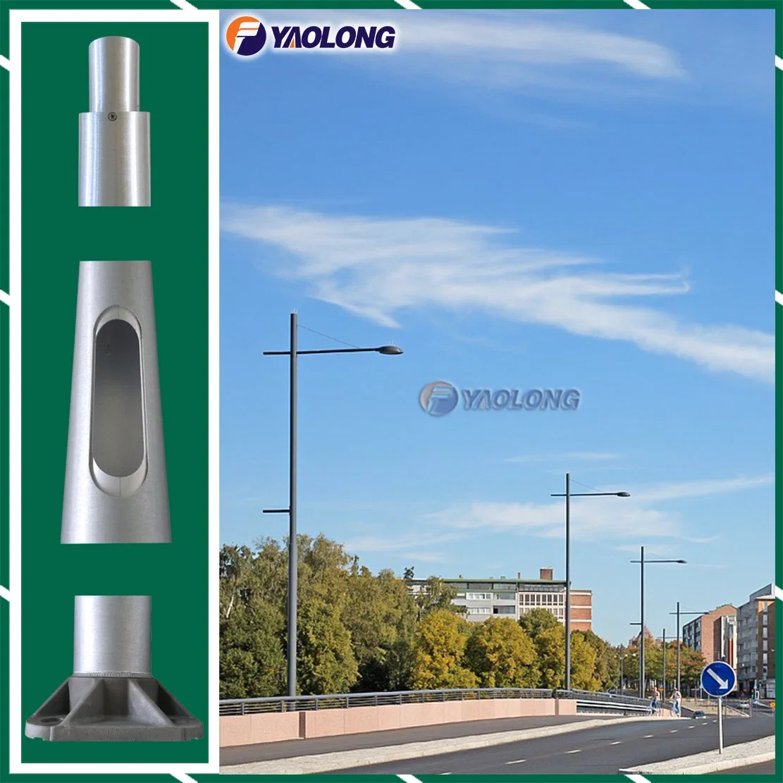 Eco-Friendly 6m 7m 8m Stainless Steel Light Post for Illumination