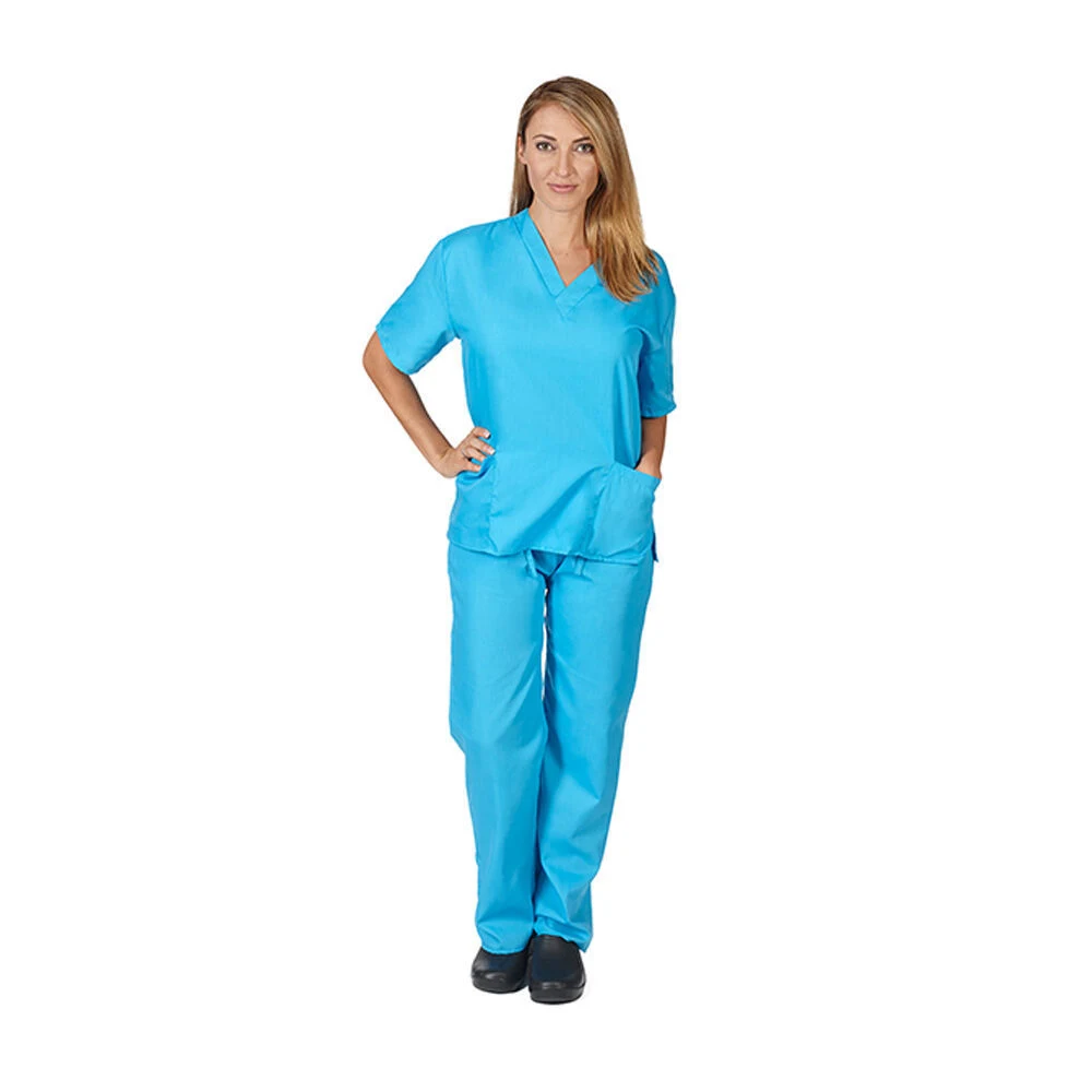 Vestuário de Enfermagem uniforme de trabalho de Enfermagem de Pocket V-Neck OEM Definir