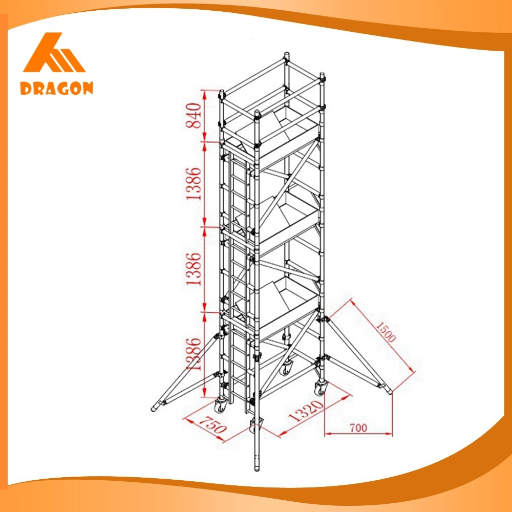 High Qualituy Aluminum Building Material Scaffold Frame Scaffolding for Sale Staging