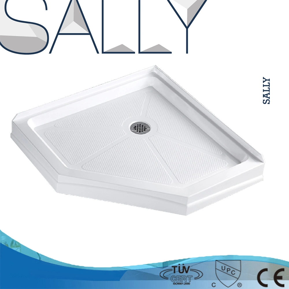 Sally Cupc Quadrant Acrylic Shower Base with Glass Fiber Reinforcement Solid Surface Shower Tray