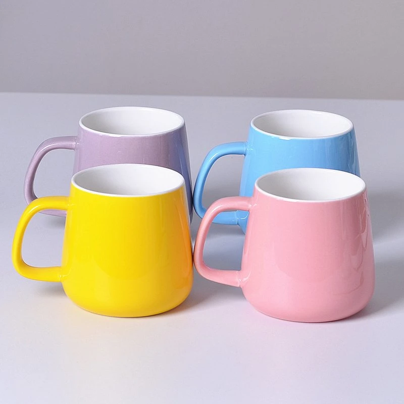 Ceramic Mug Porcelain Dinnerware Pure Glazed Cup Teaset Kitchen Utensils Decoration with Customized Color Pattern Logo and Design