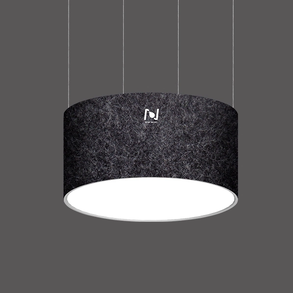 Round Acoustic Ceiling Interior Lighting Fixtures LED Drum Pendant Light