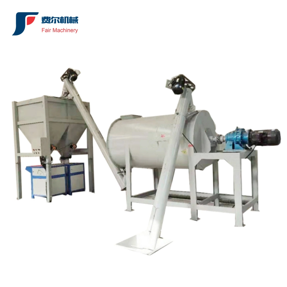 Low Investment Self Level Putty Powder Ribbon Mixer Simple Dry Mortar Production Line