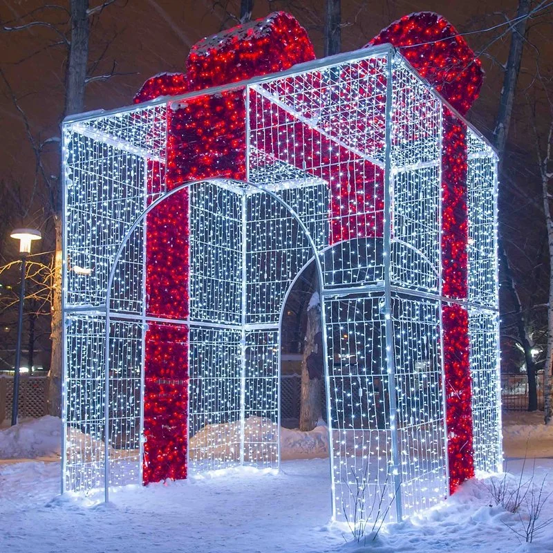 LED 3D Motify Gift Box Luz decorativa para Navidad Decoración interior al aire libre