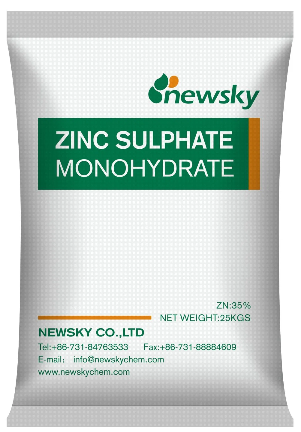 Contenido de zinc de fertilizante de alta calidad 33% 2-4mm Grado de alimentación granular Sulfato de zinc monohidrato