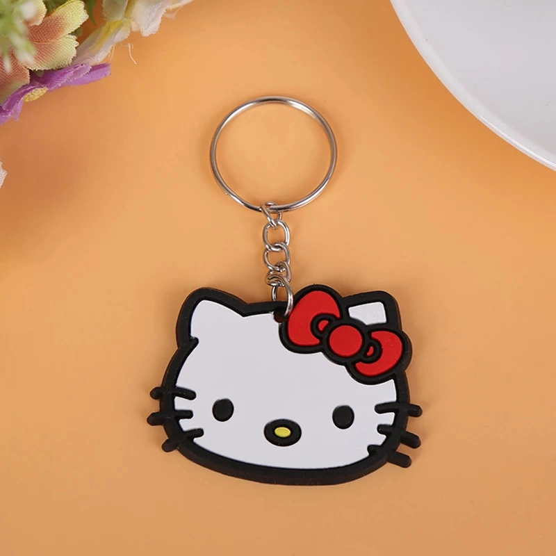 Cartoon PVC llavero Mayoreo Cute Key Rings Ronda Colgantes de colores Llavero de regalo de Navidad para niños