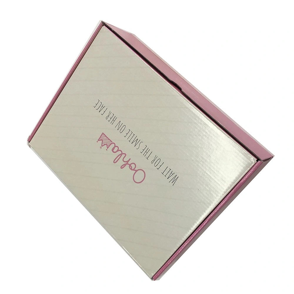 Custom Small Tuck Top Mailing Packaging Boxes Pink Printing Colored Corrugated