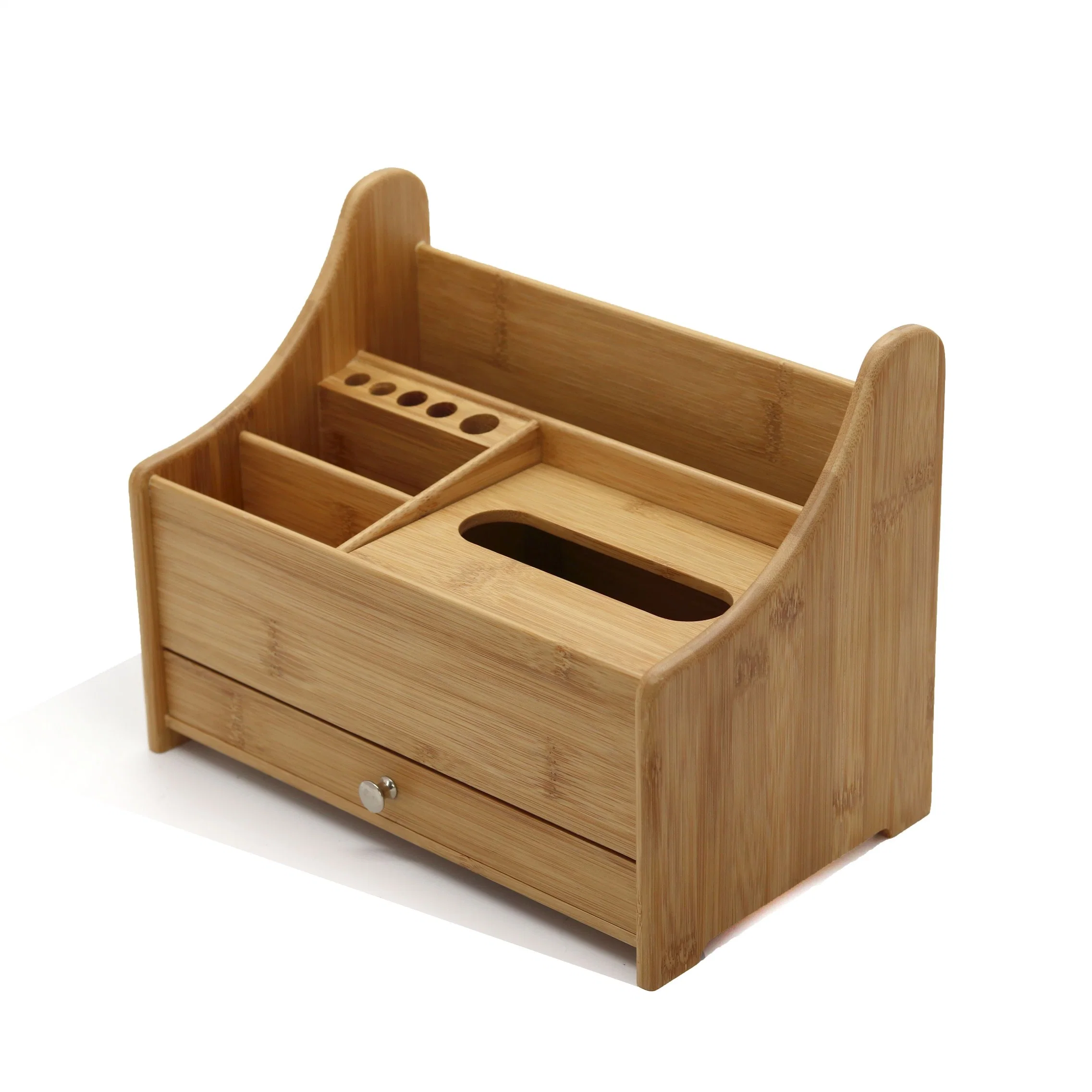 Eco Friendly Carbonized Bamboo Desk Organizer Stationery Packaging Box