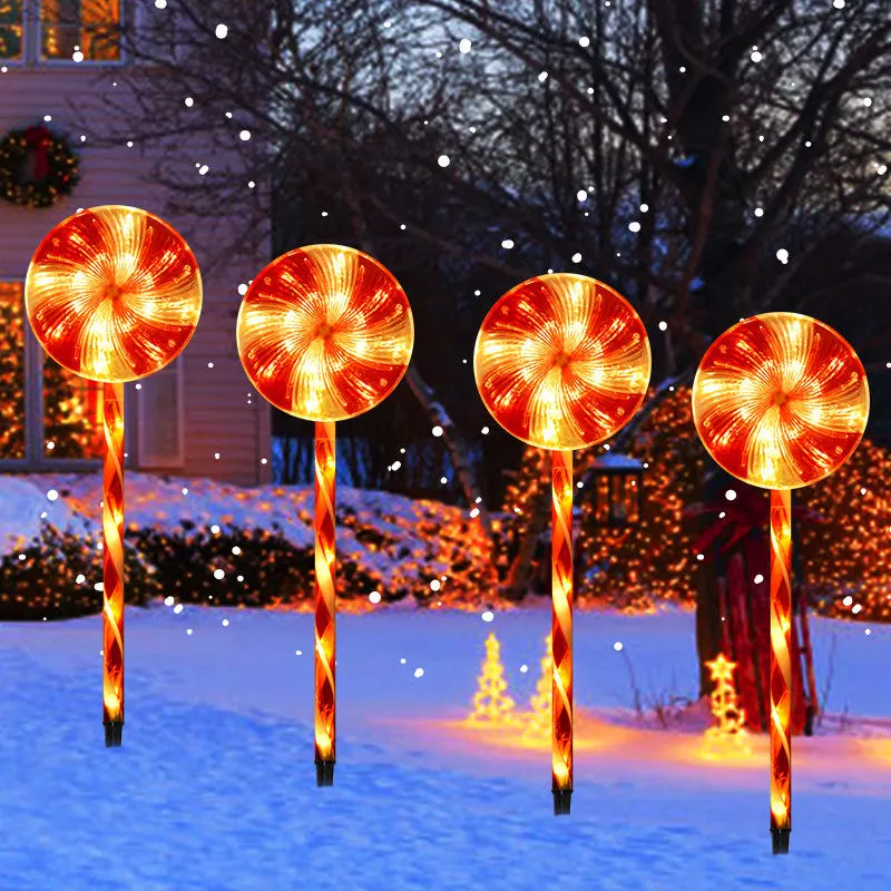 Vier in einem Solar-Bodenleuchte Solar Candy Weihnachten Dekorative Innenhof Licht Candy Bar Weihnachtsbeleuchtung