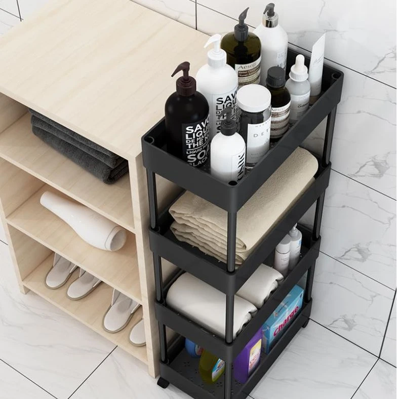 4 Tiers Kitchen Bathroom Home TPR PP Storage Organization