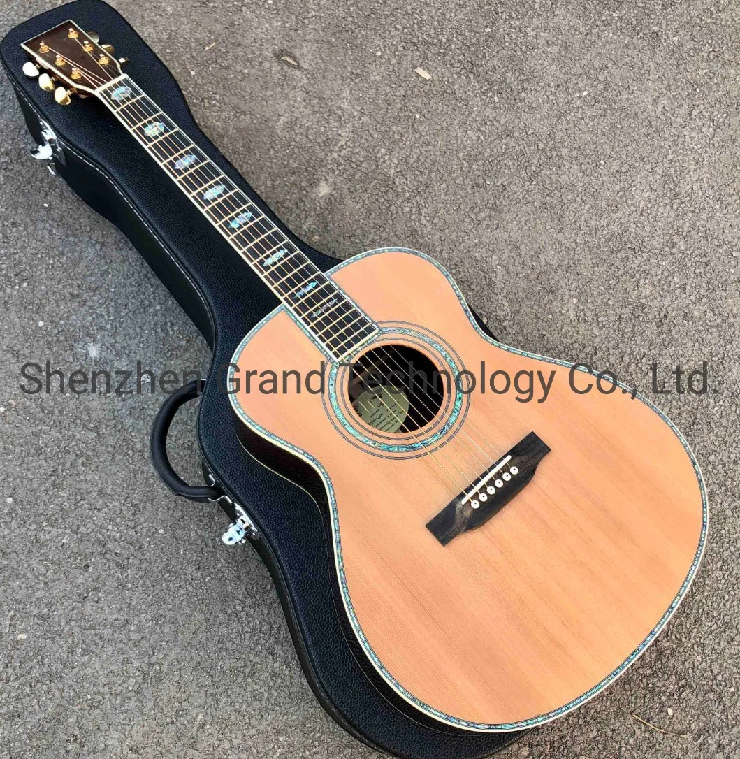 Custom 39" 100% All Real Abalone Acoustic Guitar Ebony Fingerboard 00045c Acoustic Electric Guitar