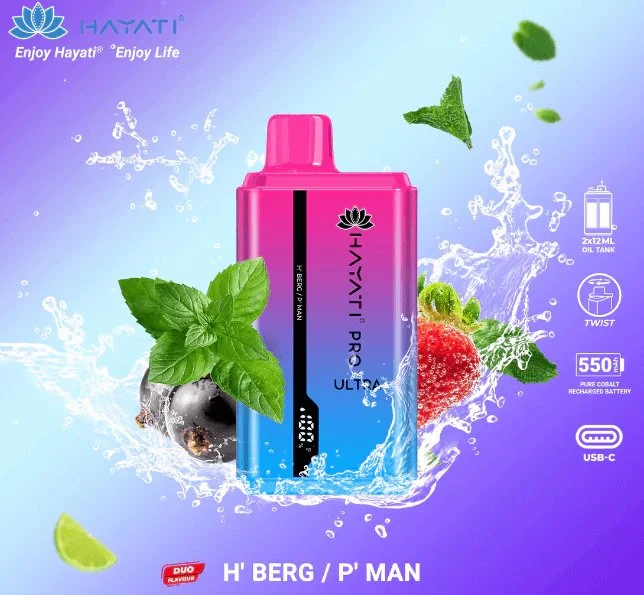 Hayati pro Ultra 15000 Puffs einmal-Vape Pod Kit Kristall Bar UK