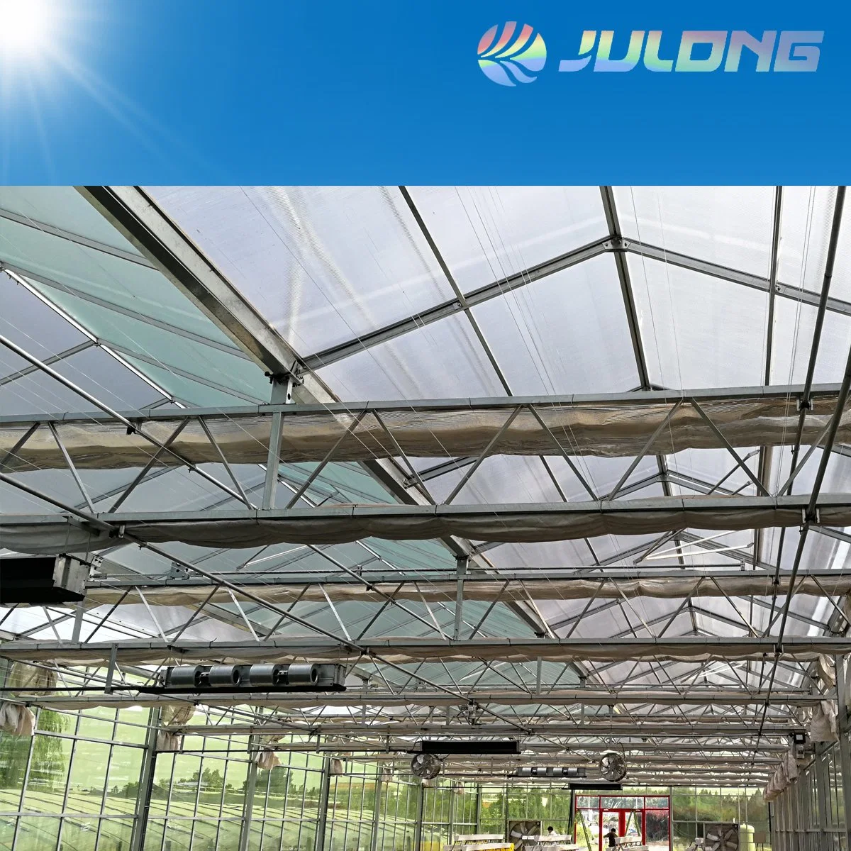 China Supply Multi Span Venlo Glass Greenhouse for Fish Aquaponics Project