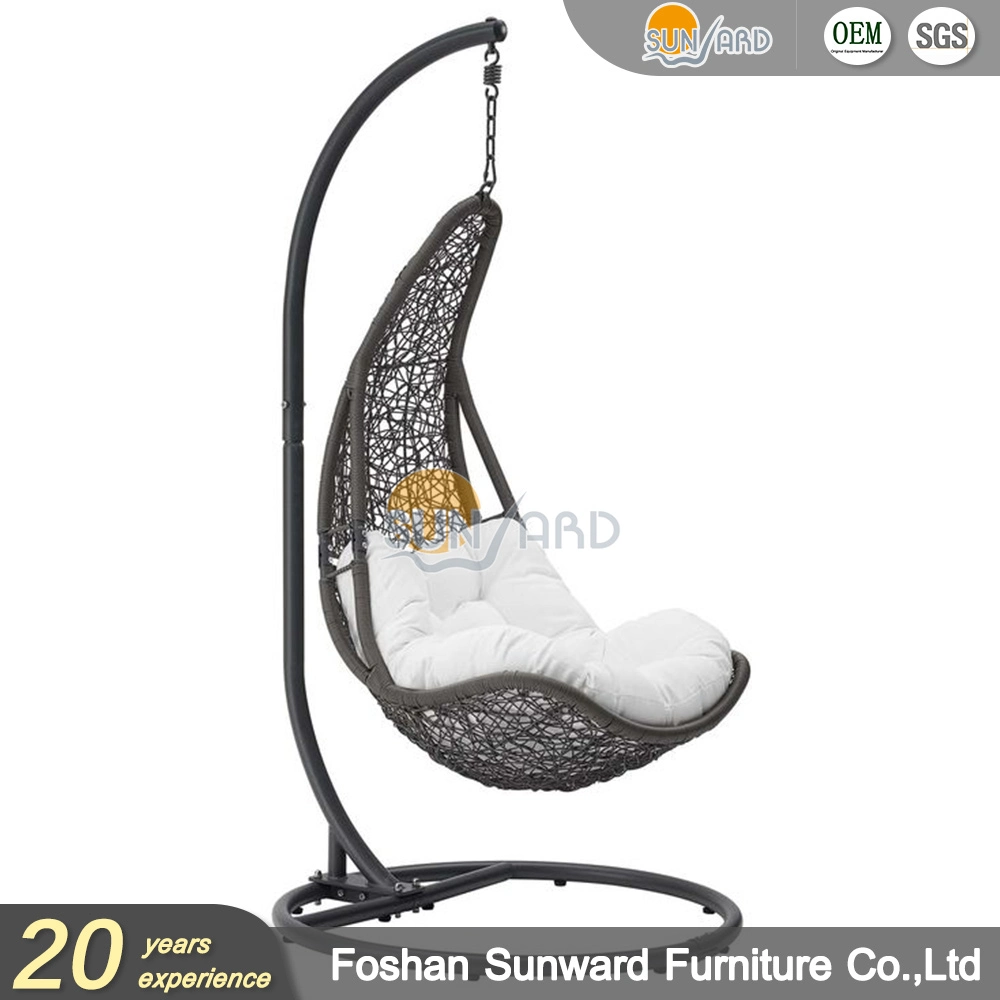 Personalizado moderno Garden Home Resort Hotel Villa Balcón exterior PE Silla Swing Colgante de mimbre de ratán