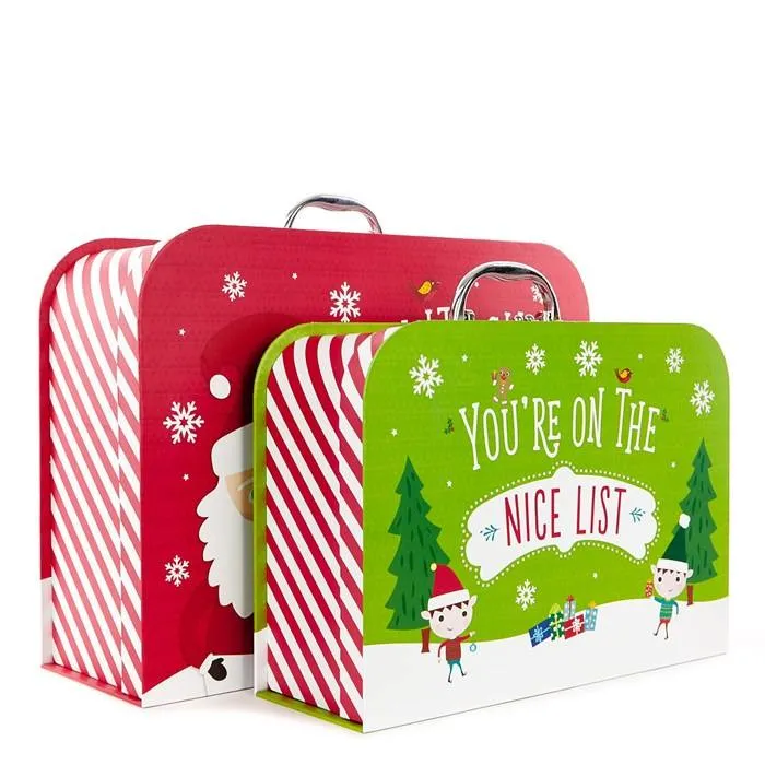 Carton de Noël personnalisé boîte cadeau de Noël en carton avec poignée