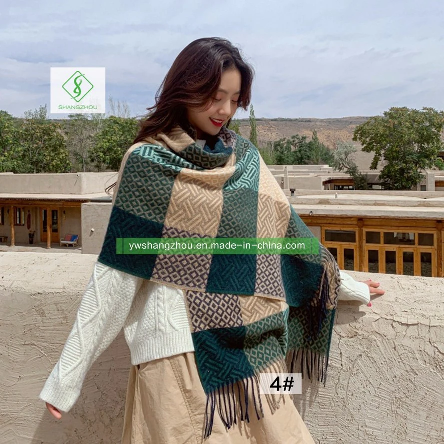 Winter Korean Plaid Fashion Women Shawl Cashmere Warmer Scarf