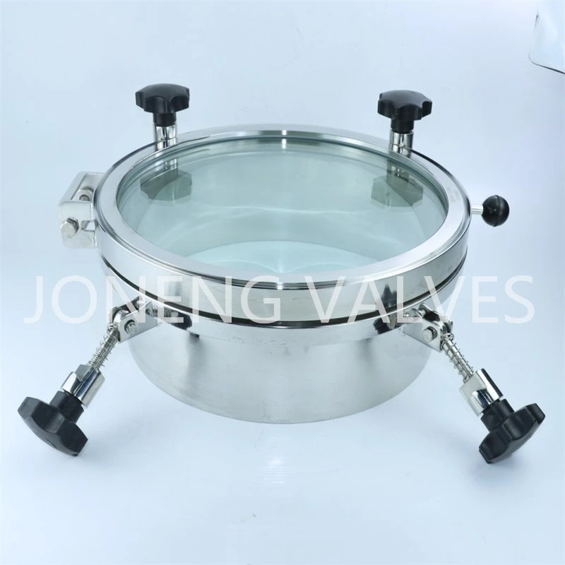 Stainless Steel Sanitary Round Outer Pressure Manhole Cover with Visible Glass