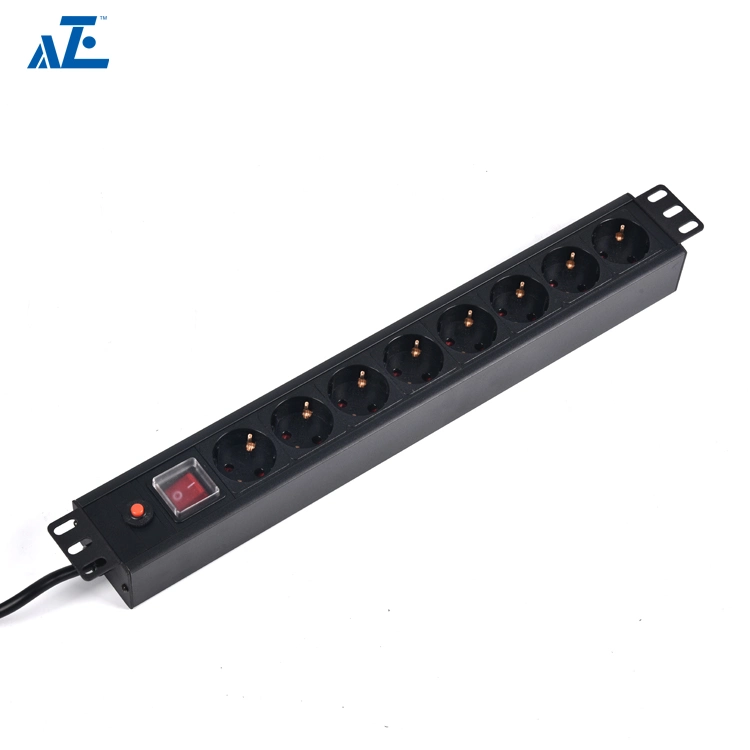 High quality/High cost performance  Germany Type 6ways 8 Ways 9 Ways Socket Cabinet and Rack PDU