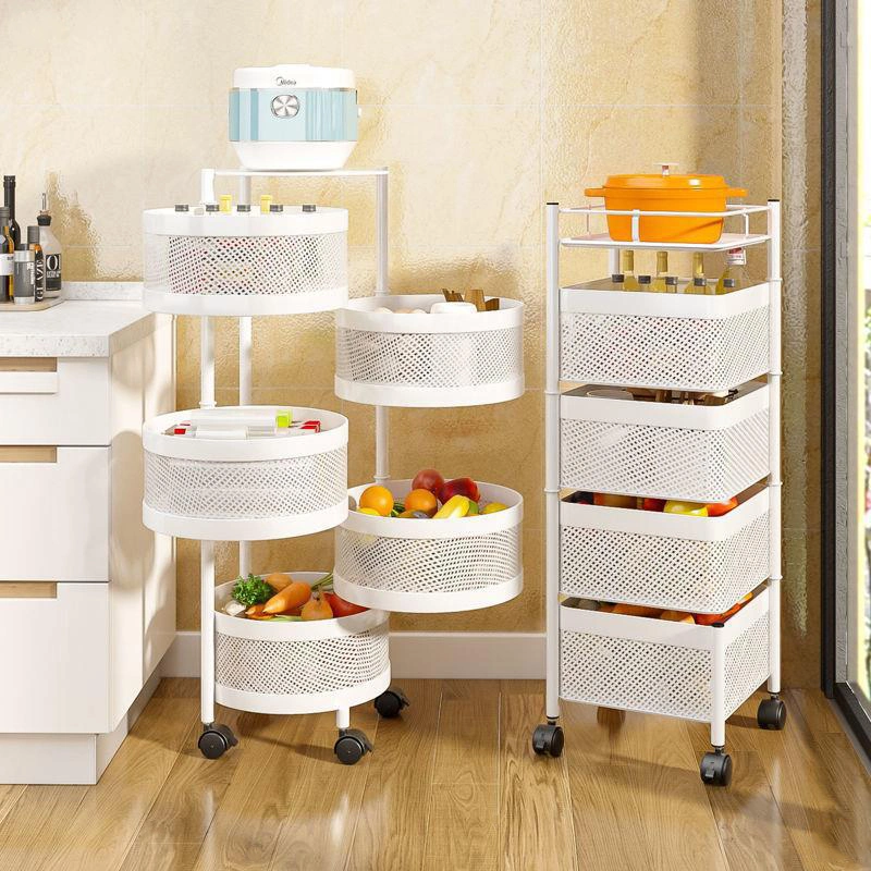 Carrito de cocina de 5 niveles multifuncional con estantes para verduras y frutas, estante de verduras, almacenamiento de cocina