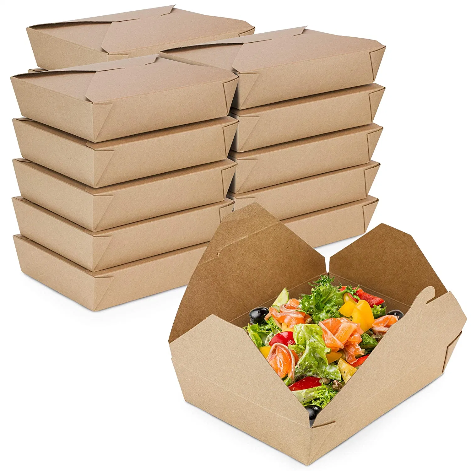 Factory Direct Recycled Material Paper Food Boxes Kraft Cookie Brown Paper Food Container