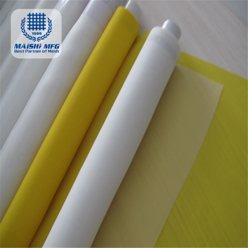 250mesh Monofilament Weave Silk Screen Printing Mesh in White and Yellow