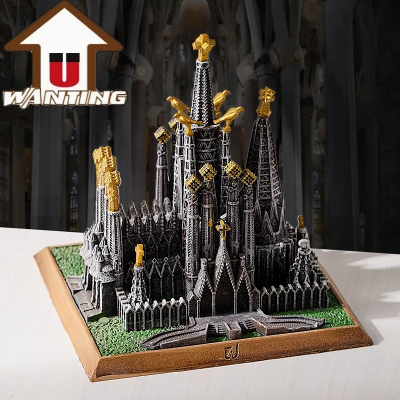 Home Decoration Office Resin Travel Sagrada Familia Sculpture Ornament Building Art Craft