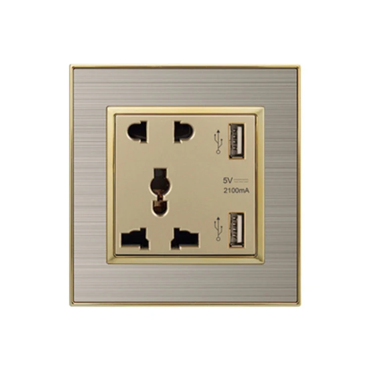 High quality/High cost performance Brushed Multi-Function Stainless Steel Light Wall Socket Switch