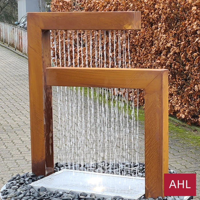 Paroi en acier Corten personnalisé de luxe mur Cascade Fontaine à eau