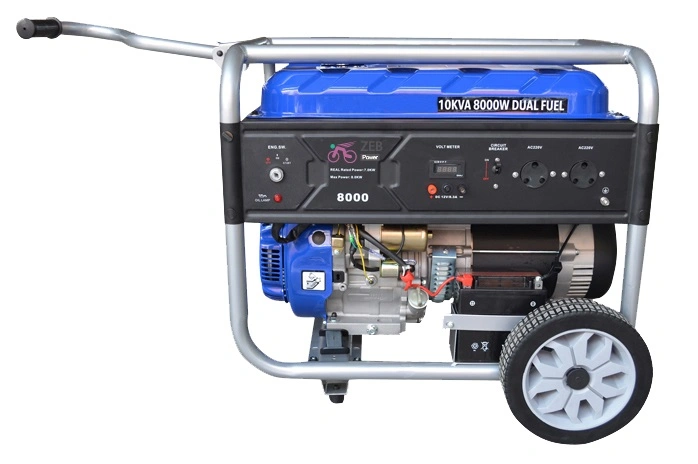 5.5kw Open Type Three Phase Portable Tri Fuel Gasoline/Natural Gas/LPG Generators Zgeb6500-3