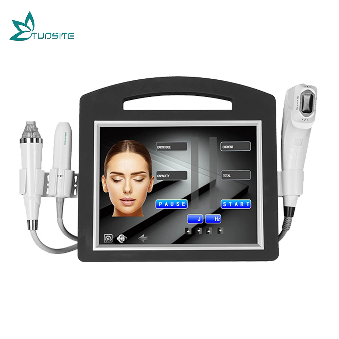 2022 Portable 3 em 1 4D Hifu 12 linhas faciais Microneedling Anti-Wrinkle Vmax Hifu fracional de RF a máquina