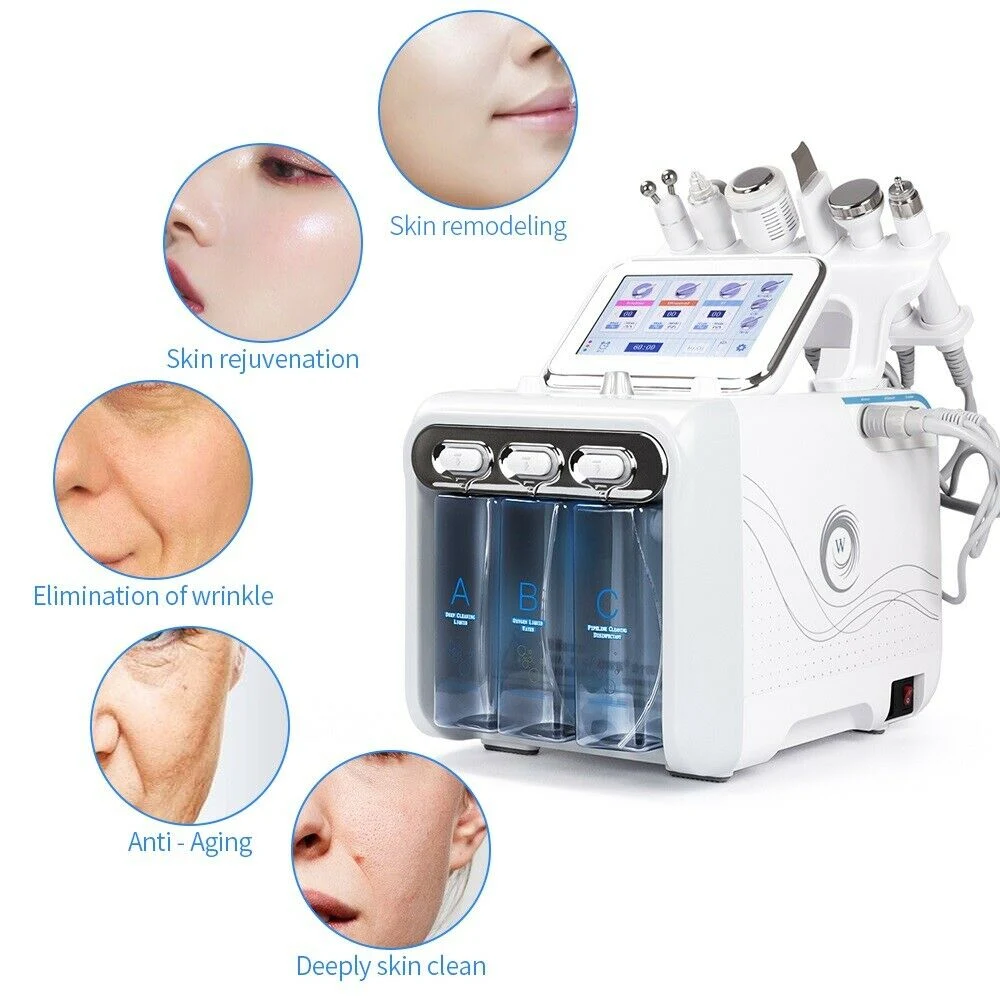 6 in 1 Multifunktionale Tiefenreinigung Sauerstoffblase Aqua Peeling Dermabrasion Blackhead Remover Vakuum