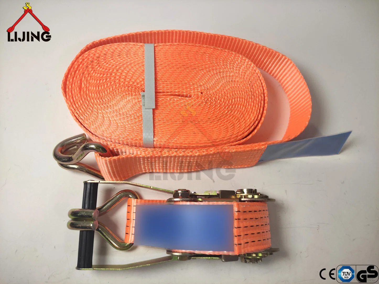 50mm 5t 12m Orange Ratchet Tie Down Cargo Strap with Double J Hook