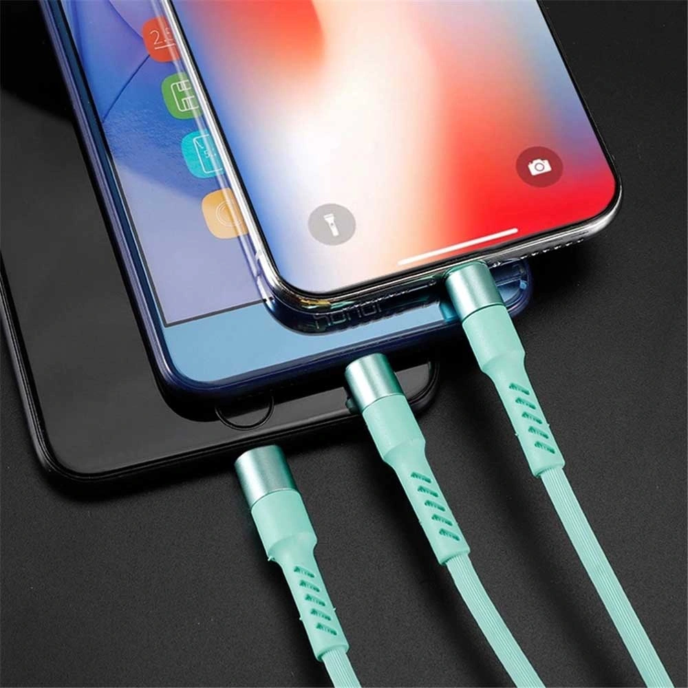 Rt-Mc53 3in1 Micro Type C 8 Pin Colorful USB Charging Cable for iPhone