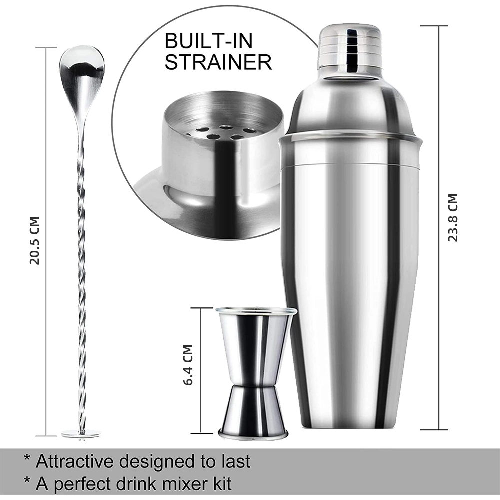 Le barman Kit outils Barware Cocktail en acier inoxydable Ensemble de secoueur