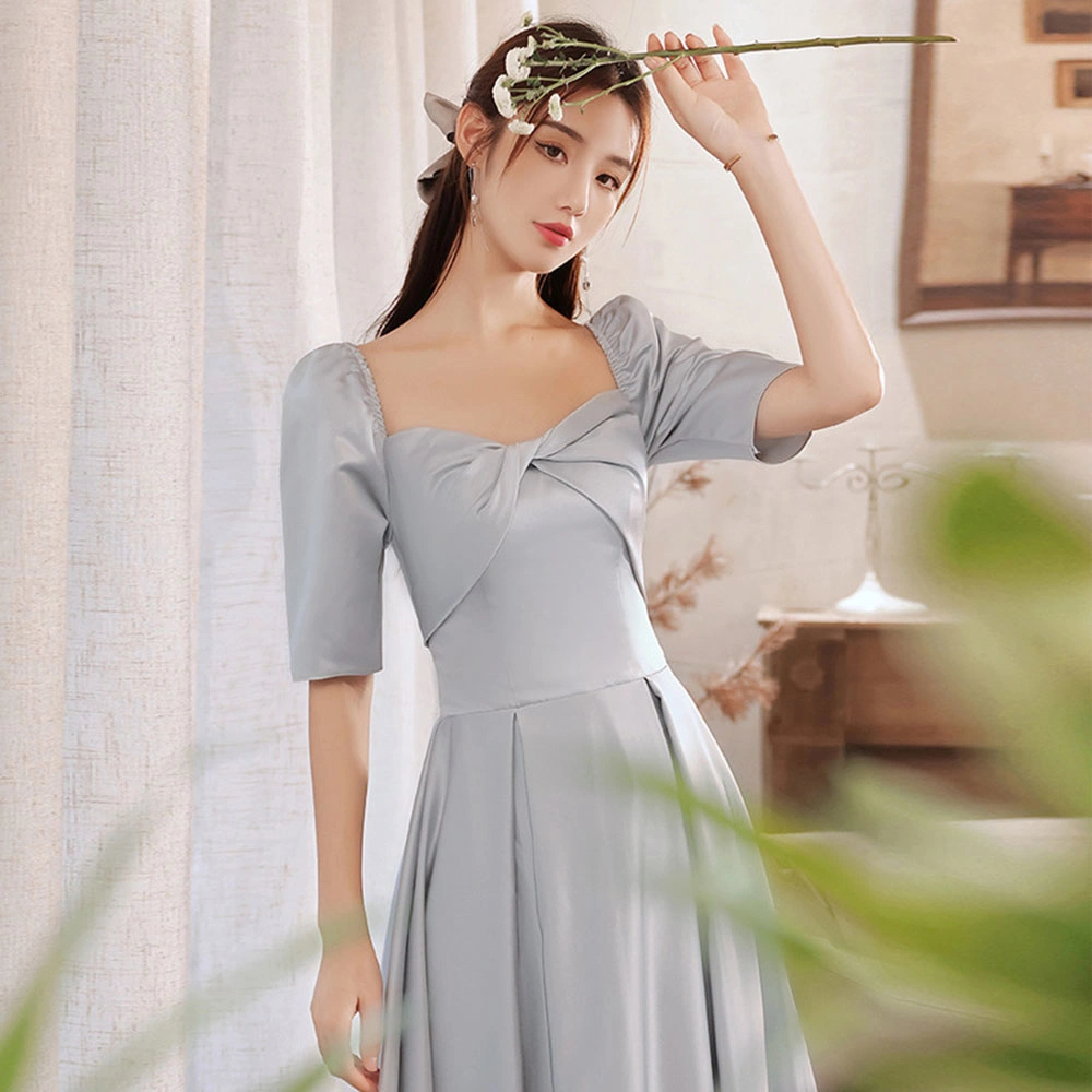 Hbd057 Fairy Style Wedding Satin Bridesmaid Group Sister Dress