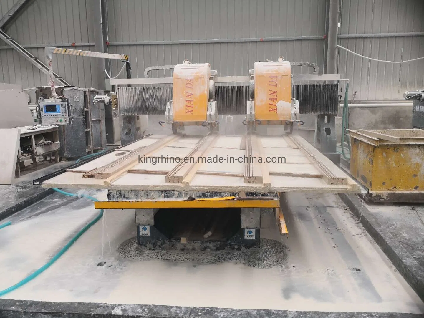 CNC Two/Four Blades Gantry Stone Cutting Machine for Line Profiling and Shaping