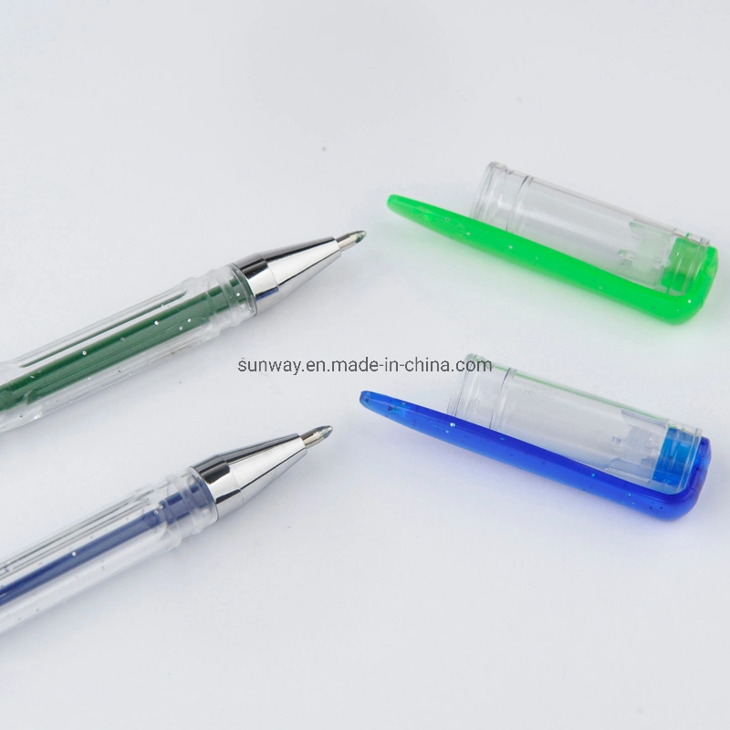 School Stationery Glitter Gel Pens with Fluorescence Ink for Coloring