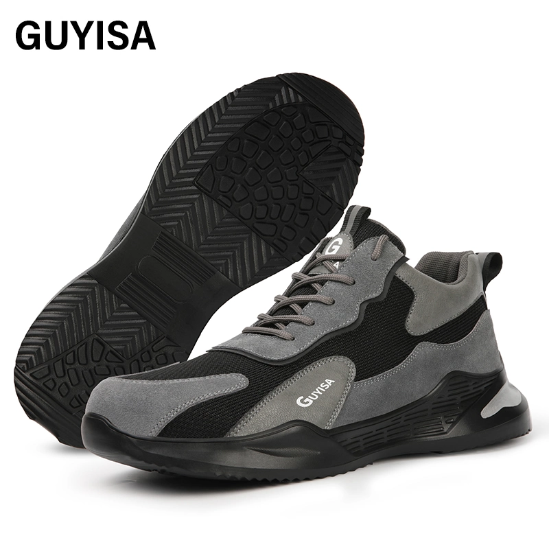 Guyisa High quality/High cost performance Steel Toe Industrial Safety Shoes Lightweight Sweat Absorbing Safety Shoes