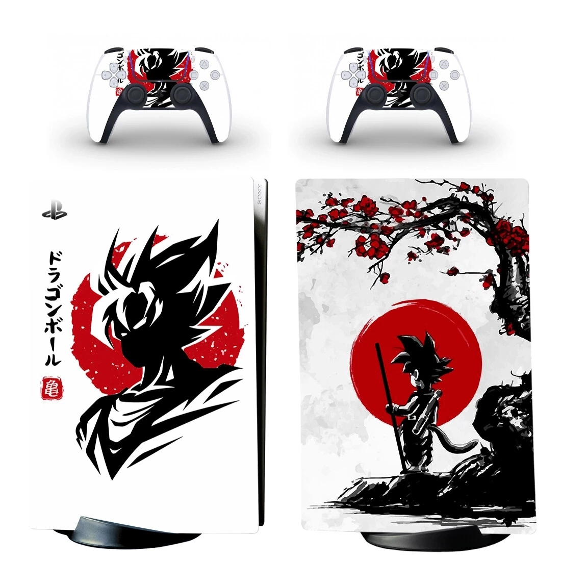 Goku Vegeta PS5 Digital Edition Skin Sticker Decal Cover für PlayStation 5 Konsole und Controller PS5 Skin Sticker Vinyl