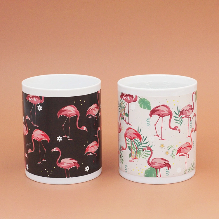 Color-Changing Ceramic Mug Flamingo Color-Changing Water Cup for Promotional Gift & Household