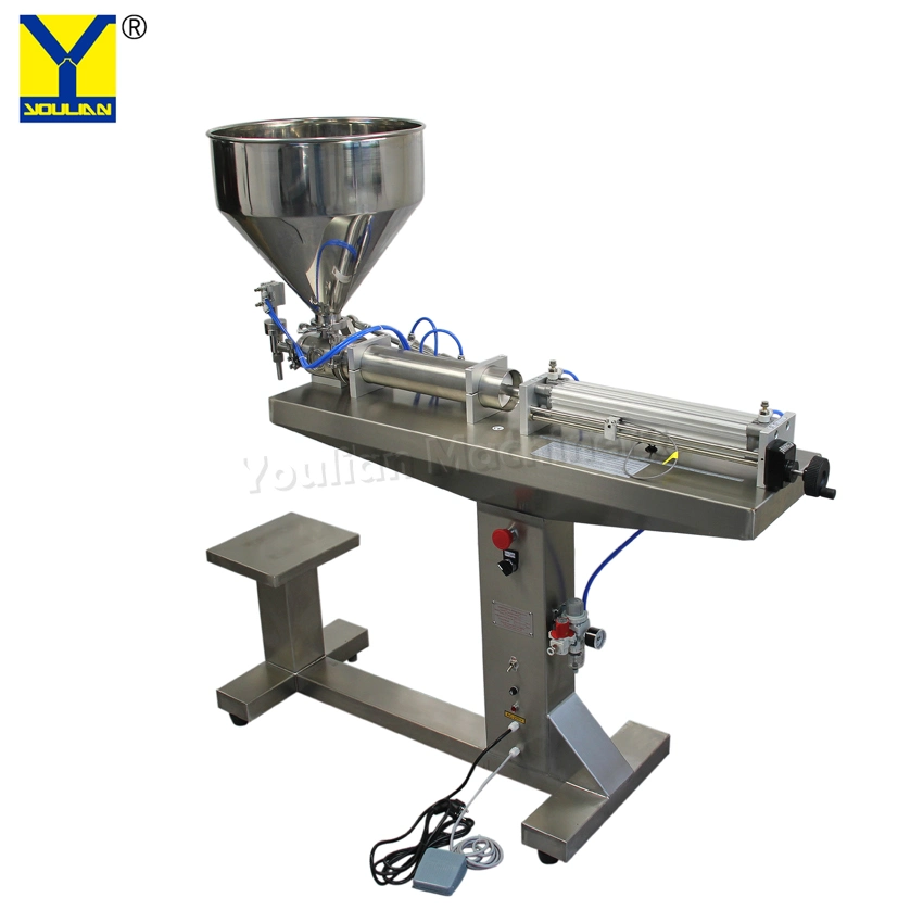 Semi Automatic Horizontal Pneumatic Paste Filling Machine / Nut Peanut Butter Filler