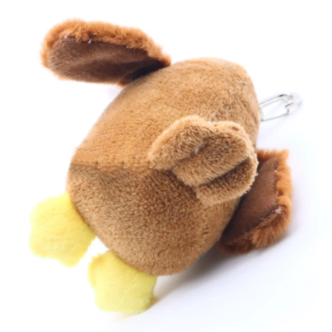 Mayorista/Proveedor de Peluches personalizados de Animales Aves Clip de realismo Pardo leonado Llavero Llavero de peluche suave de 12 cm Bolsa Mochila Llavero