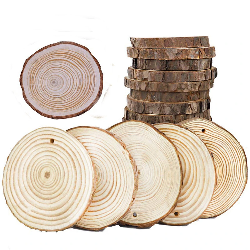 Natural Pine Wood Slices with Bark 10 Inch Wood Slices