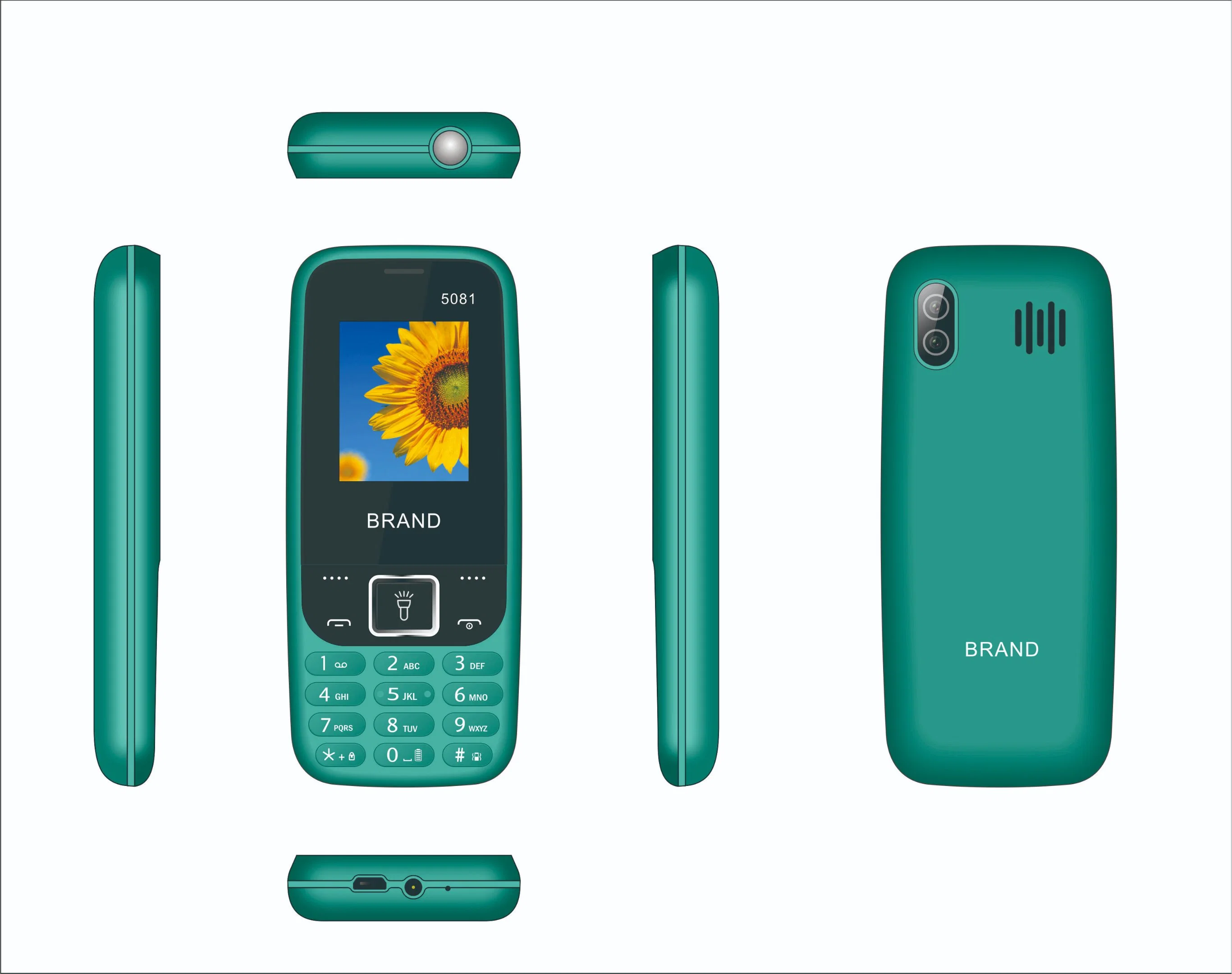 Большой аккумулятор 4G Китая функция телефона номер телефона с цветным дисплеем мобильный телефон