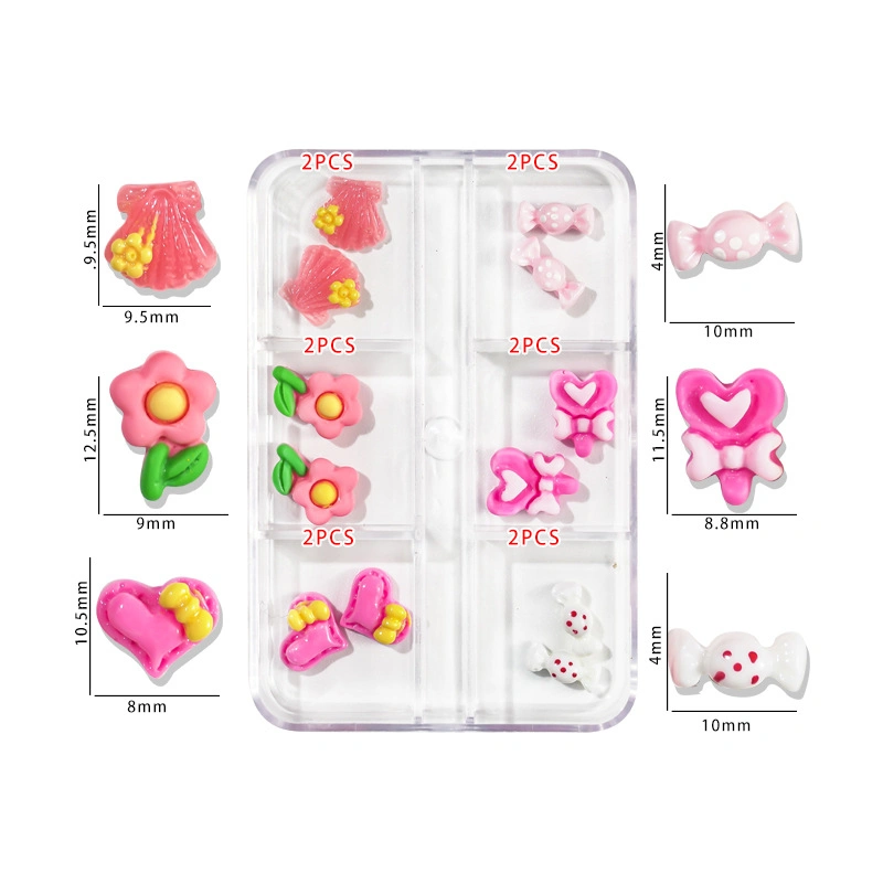 Harz Ornamente Zubehör Cartoon Nail Paste Creative New DIY Ornamente 6 Nail Paste Dekorationen