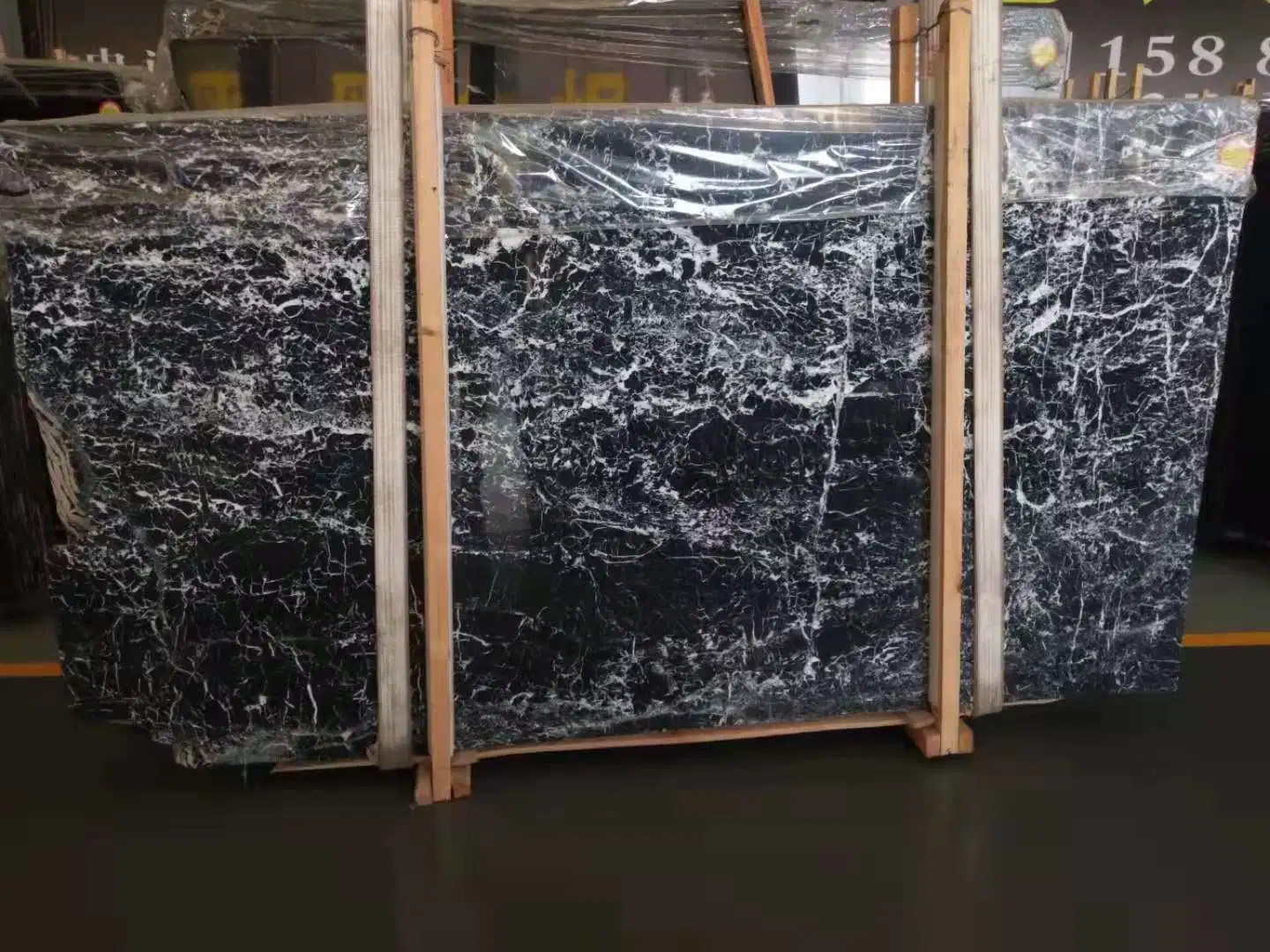 Napoleonic Black, Italy Black Nero Marquina Slab for Tile