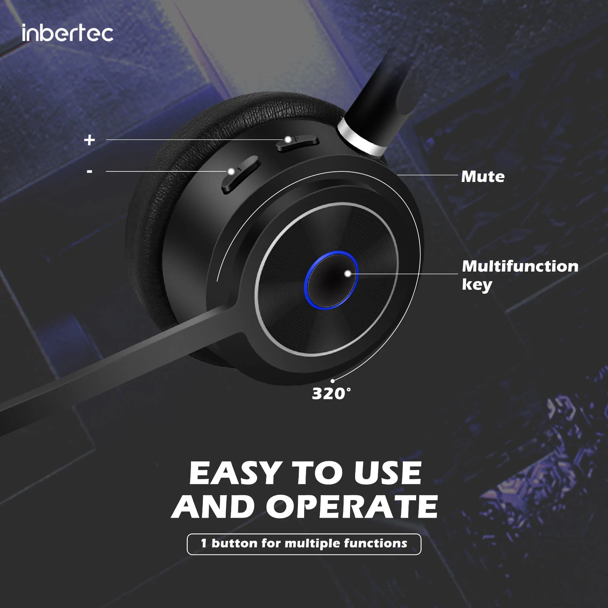 OEM Fashionable Noise-Cancelling Bluetooth Wireless Office Headphones with Good Design