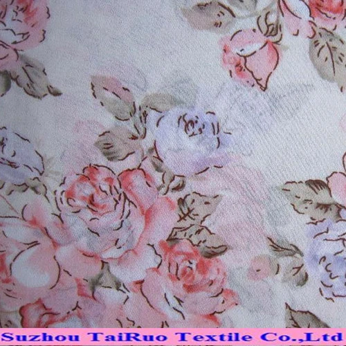 Poly Printed Chiffon Fabric for Ladies Dress