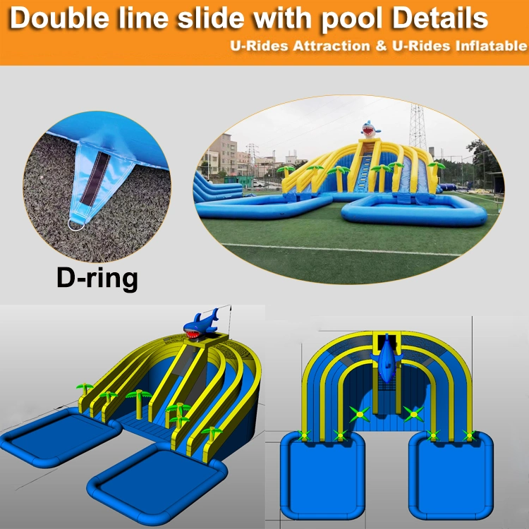 Ocean Theme Inflatable Mobile Water Park for Amusement