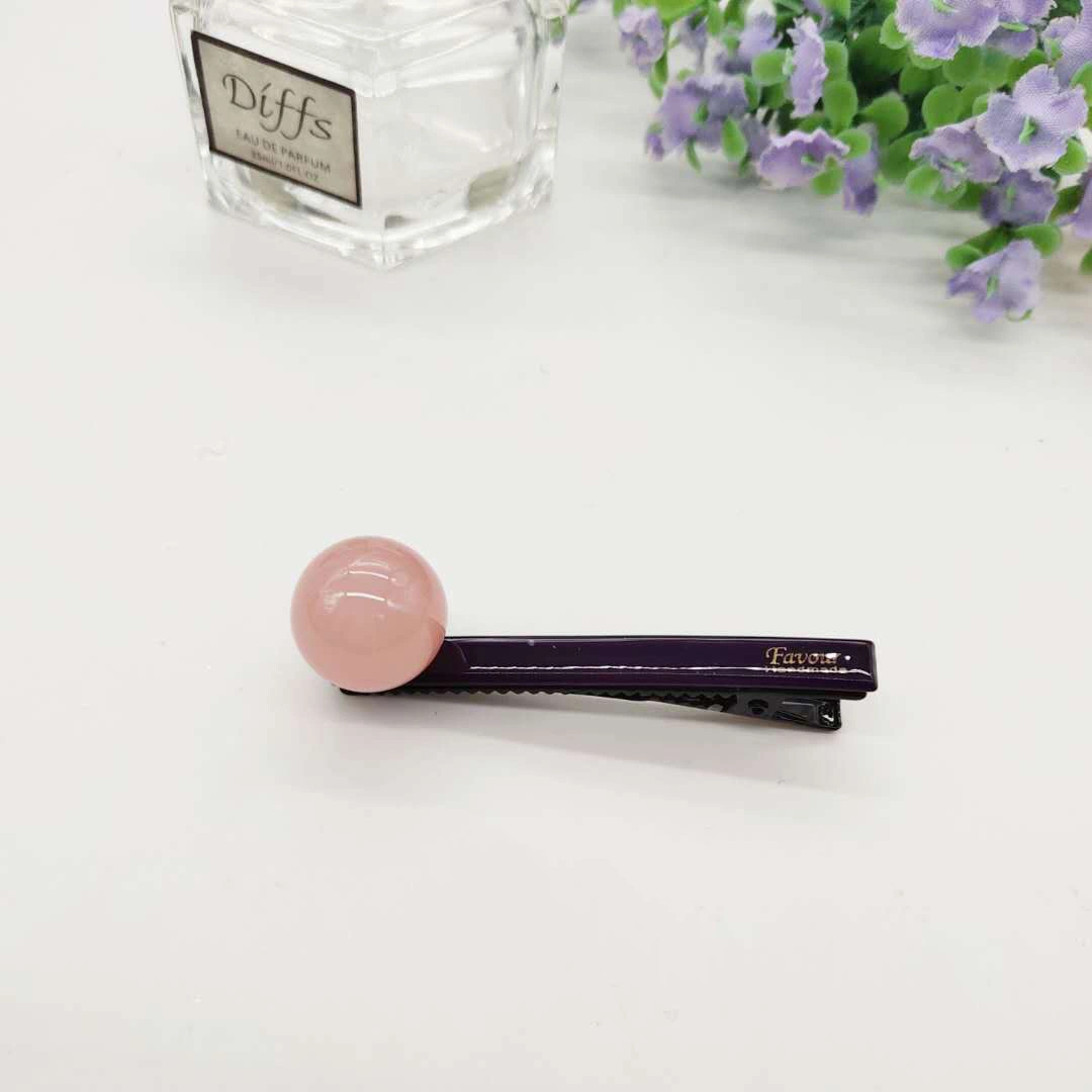 The New Korean Version of The Simple Candy Color Ins Small Ball High-Grade Acrylic Side Clip